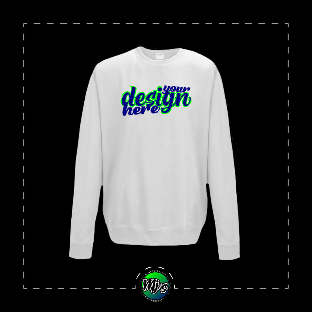 DTG Premium White Crewneck Sweatshirts